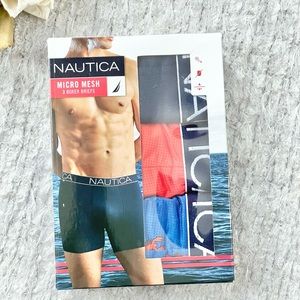 NWT NAUTICA MICRO MESH 3PK BOXER BRIEFS CLASSIC FIT Tag-less w/moisture wicking